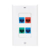 Tripp Lite series Center Plate Insert, Decora Style - Vertical, 4 Ports, TAA