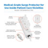69139940663501c78671d2cfa3c739f4 Tripp Lite series Safe-IT UL 2930 Medical-Grade Surge Protector for Patient-Care Vicinity, 4x Hospital-Grade Outlets, 6 ft. Cord