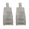 Tripp Lite series Cat6a 10G Snagless Molded Slim UTP Ethernet Cable (RJ45 M/M), PoE, White, 3 ft. (0.9 m)