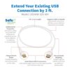 69368c865574608e9fe886d203b4575a Tripp Lite series Safe-IT USB 2.0 Antibacterial Extension Cable (A M/F), USB 2.0, White, 3 ft. (0.91 m)