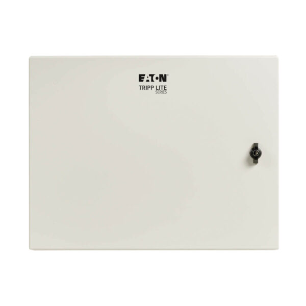 Tripp Lite series SmartRack Industrial Enclosure with Lock - NEMA 4, Wall Mount, Metal Construction, Hinged Back, 32 in. Depth, 9U, Gray