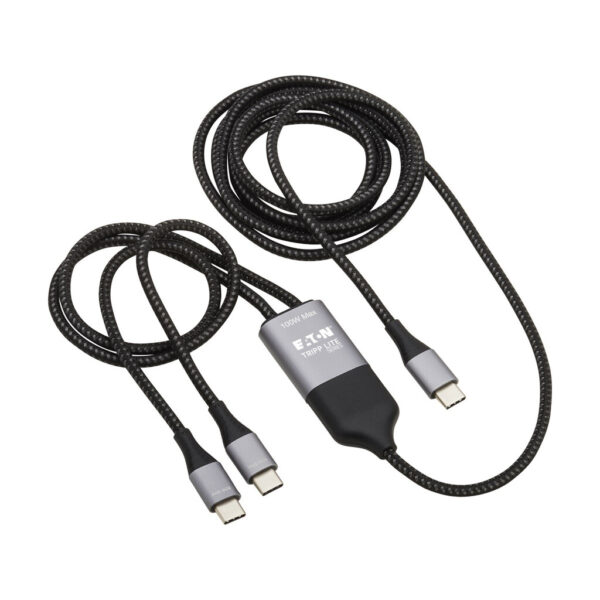 Tripp Lite series 2-in-1 USB-C Charging Cable (M/2xM) - 100W PD Charging, 6 ft. (1.8 m)