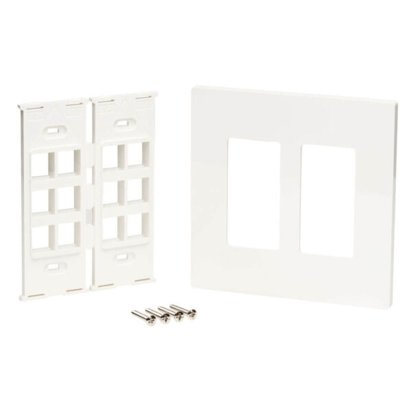Tripp Lite series 12-Port Keystone Double-Gang Faceplate, White, TAA - N080-212