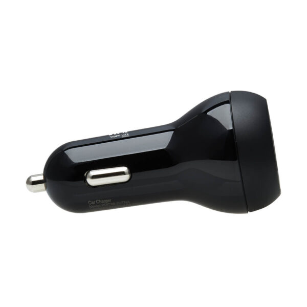 69aac6529b454516aba82e7d1a6004f0 Tripp Lite series Dual-Port USB Car Charger with 39W Charging - USB-C (27W) PD 3.0, USB-A (12W), Black