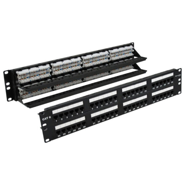 CAT6, 110-Type, Patch Panel, 48-Port, 2U, T568A/B