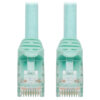 Tripp Lite series Cat6a 10G Snagless UTP Ethernet Cable (RJ45 M/M), Aqua, 3 ft. (0.91 m)