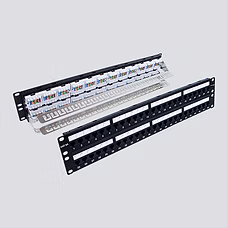 6APP48-S CAT6A, 110-Type, Patch Panel, 48-Port, 2U, T568A/B, W/Rear CMGT. Bar