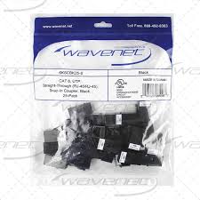CAT6, UTP(RJ-45/RJ-45), Snap-in Coupler, Black, 25-Pack