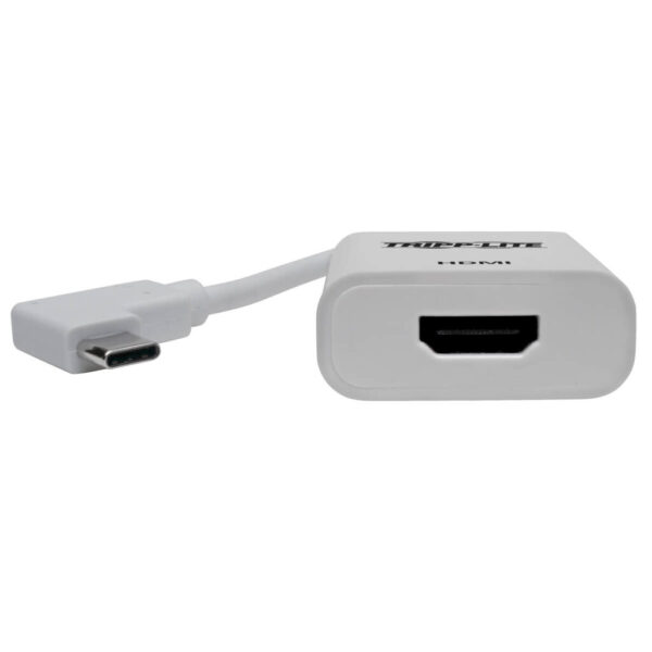 Tripp Lite series USB-C to HDMI Adapter (M/F) 4K 60 Hz, HDCP 2.2, Right-Angle USB-C, White