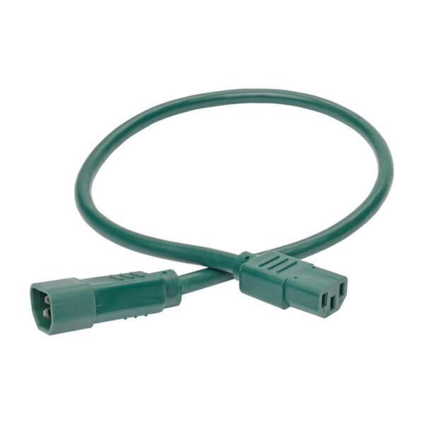 6ab5db8394d2a15a8d91d4904e7cdd86 Tripp Lite series Heavy-Duty PDU Power Cord, C13 to C14 - 15A, 250V, 14 AWG, 2 ft. (0.61 m), Green