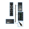 Tripp Lite series 5.7kW 3-Phase Local Metered PDU, 208/120V Outlets (21 5-15/20R, 6 L6-20R), L21-20P, 6 ft. (1.83 m) Cord, 0U Vertical, TAA