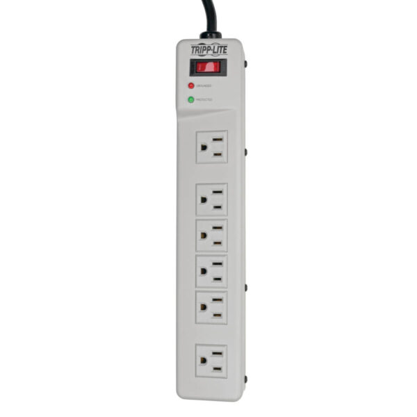 6c4fbbb62af2da5cf6a06d82e4147dbe Tripp Lite series Protect It! Surge Protector with 6 Right-Angle Outlets, 6 ft. (1.83 m) Cord, 1340 Joules, Diagnostic LEDs, Metal Case