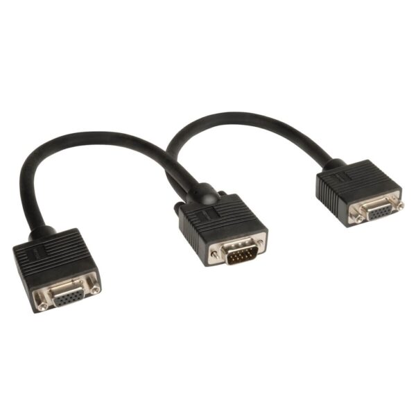 6c5189cea19e8d1a7171cb04cfad2d5f Tripp Lite series VGA Monitor Y Splitter Cable (HD15 M/2xF), 1 ft. (0.31 m)