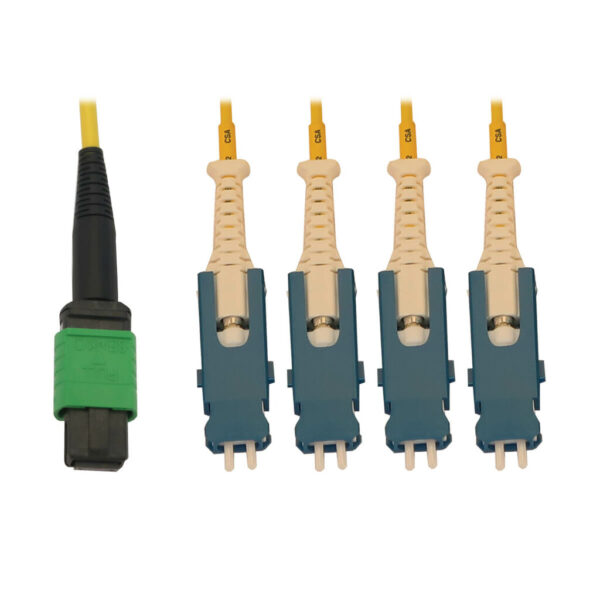 6c5f6016cf627bc491480f8ef3fed3af Tripp Lite series 40/100/400G Singlemode 9/125 OS2 Breakout Fiber Optic Cable (12F MTP/MPO-APC to 4x Duplex SN-UPC F/M), LSZH, Yellow, 2 m (6.6 ft.)