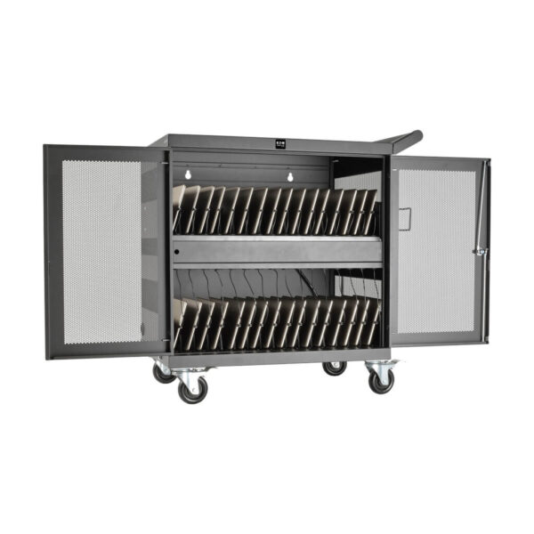 Tripp Lite series Multi-Device Charging Cart, 32 USB Ports, iPad and Android Tablets, Wall-Mount Option, Black
