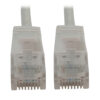 6c83513bce5a35b707d9808eb0304bf2 Tripp Lite series Cat6a 10G Snagless Molded Slim UTP Ethernet Cable (RJ45 M/M), PoE, White, 6 in. (15 cm)