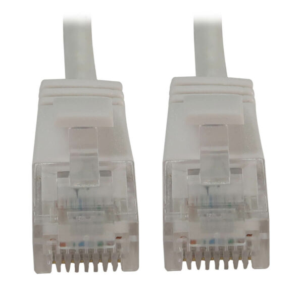 6c83513bce5a35b707d9808eb0304bf2 Tripp Lite series Cat6a 10G Snagless Molded Slim UTP Ethernet Cable (RJ45 M/M), PoE, White, 6 in. (15 cm)