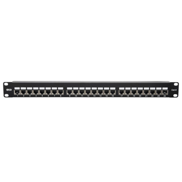 6c87a684dc9d26d505883037a388f359 Tripp Lite series Cat5e/Cat6 24-Port Patch Panel - Shielded, Krone IDC, 568B, RJ45 Ethernet, 1U, TAA