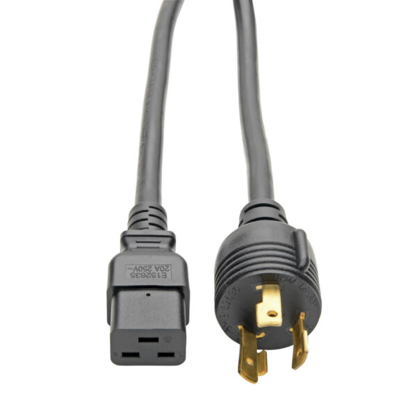 Tripp Lite series Power Cord, C19 to NEMA L6-30 - Heavy-Duty, 20A, 100-250V, 12 AWG, 12 ft. (3.66 m), Black