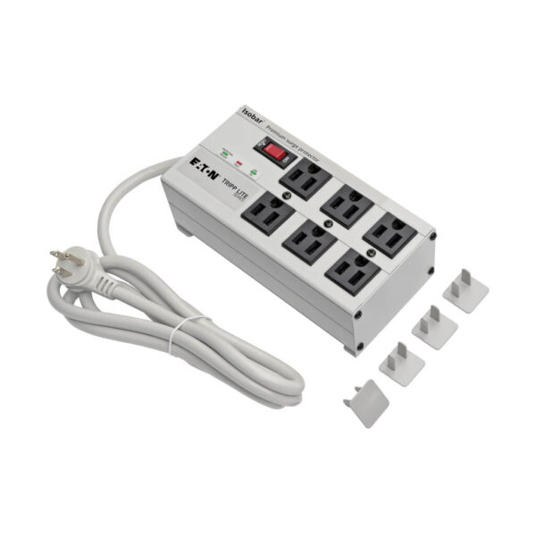 6d30e5128456a073b6f87105d1864fec Tripp Lite series Isobar 6-Outlet Surge Protector, 6 ft. Cord with Right-Angle Plug, 3330 Joules, Diagnostic LEDs, Metal Housing