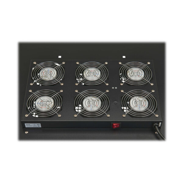 Tripp Lite series SmartRack Roof-Mounted Fan Panel for Deep and Wide Rack Enclosure Cabinets - 6 120V Fans, 630 CFM, 5-15P Plug