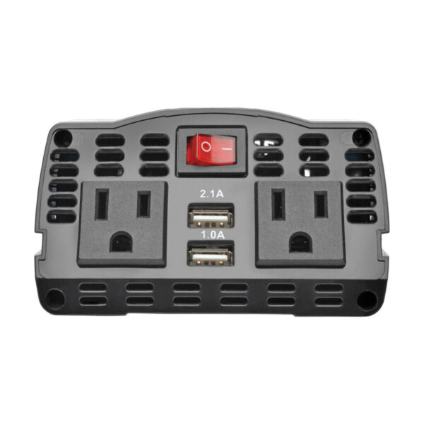 6d9db0bc8c8dd0290125ec245862e424 Tripp Lite series 375W PowerVerter Ultra-Compact Car Inverter with 2 AC Outlets, 2 USB Charging Ports and Battery Cables