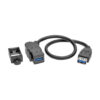 6dbe314bb69a514c9e12c722ff2412f7 Tripp Lite series USB 3.0 All-in-One Keystone/Panel Mount Coupler Cable (F/F), Angled Connector, Black, 1 ft. (0.31 m)