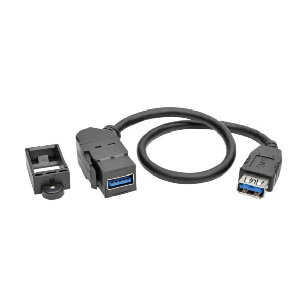 6dbe314bb69a514c9e12c722ff2412f7 Tripp Lite series USB 3.0 All-in-One Keystone/Panel Mount Coupler Cable (F/F), Angled Connector, Black, 1 ft. (0.31 m)