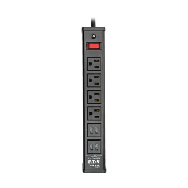 6dd37ab5319007302731b40b389e4f97 Tripp Lite TLM446USBB surge protector Black 4 AC outlet(s) 120 V 1,83 m