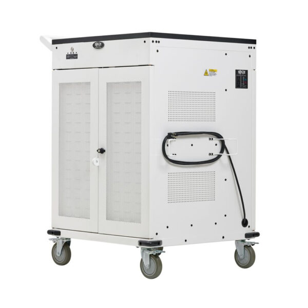 Tripp Lite Safe-IT 36-Device UV Charging Cart for Laptops and Chromebooks, 120V, 5-15P, 10 ft. Cord, Antimicrobial, White - CSC36VACUVC