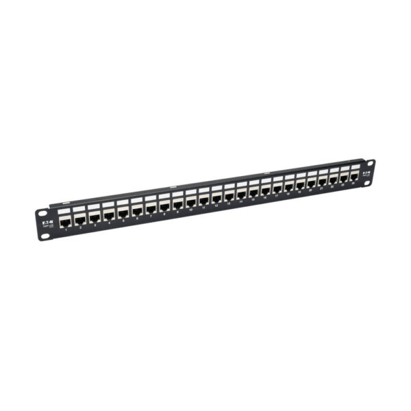 Tripp Lite series 24-Port 1U Rack-Mount STP Shielded Cat6a Feedthrough Patch Panel, RJ45 Ethernet, TAA