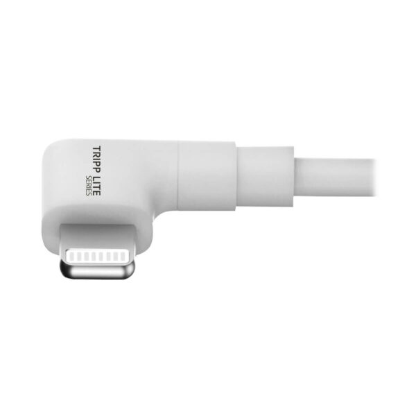 6e7178063f446c9fc074e8210fc615cc Tripp Lite series USB-A to Right-Angle Lightning Sync/Charge Cable, MFi Certified - White, M/M, USB 2.0, 6 ft. (1.83 m)