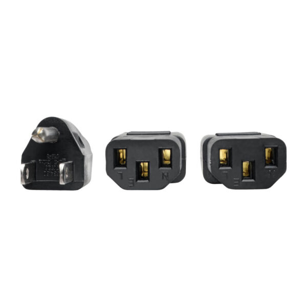 Tripp Lite series Y Splitter Power Cable, NEMA 5-15P to 2x C13 - 10A, 125V, 18 AWG, 1.5 ft. (0.45 m), Black