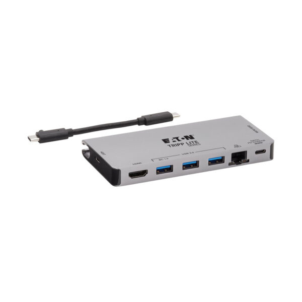 Tripp Lite series USB-C Dock - 4K HDMI, USB 3.x (5Gbps), USB-A/C Hub Ports, GbE, Memory Card, 100W PD Charging, Detachable Cord