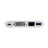Tripp Lite series USB-C Multiport Adapter, DVI, USB 3.x (5Gbps) Hub Port, Gbe and PD Charging, White
