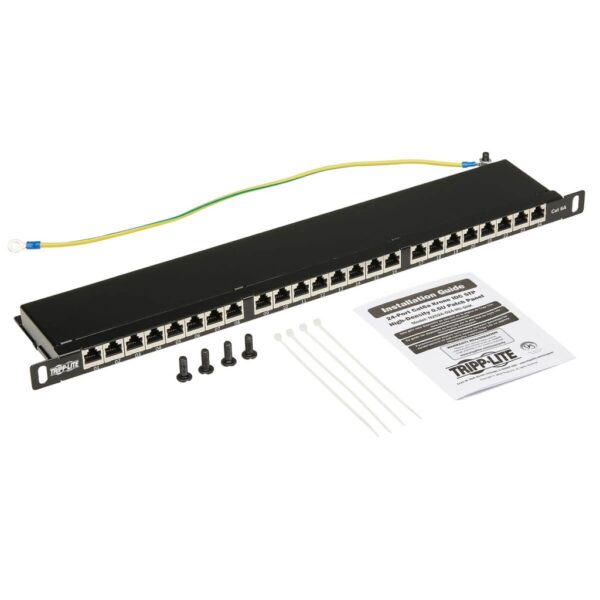 6f1386dd519d2d2c8cfe711aba88c89a Tripp Lite series Cat6a 24-Port High-Density Shielded Patch Panel - Dual IDC, 568A/B, RJ45 Ethernet, 0.5U Rack-Mount