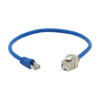 Tripp Lite series Cat6 Keystone Jack Cable Assembly - Unshielded, PoE+, RJ45 M/F, 18-in. (45.72 cm), Blue, TAA
