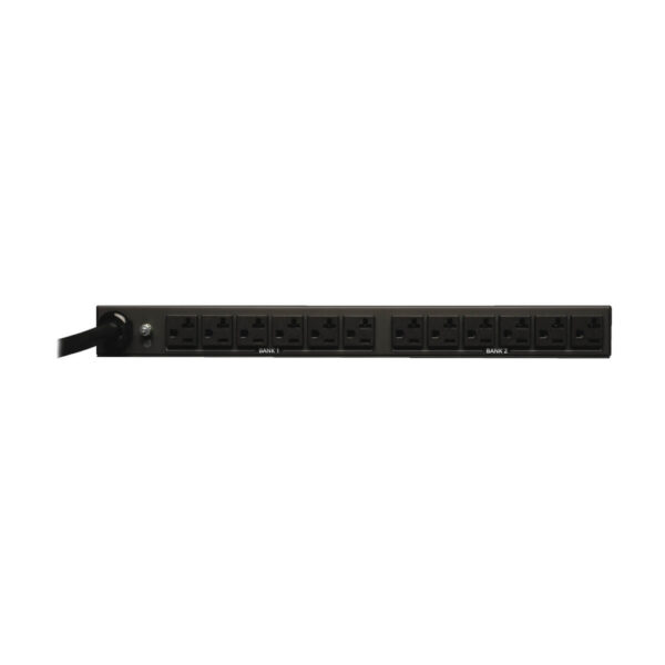 Tripp Lite series 2.9kW Single-Phase Local Metered PDU, 120V Outlets (12 5-15/20R), L5-30P, 15 ft. (4.57 m) Cord, 1U Rack-Mount