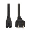 6f88c3b1e041f204bea3813fd217c4df Tripp Lite series 2-Slot Non-Polarized Replacement Power Cord, 1-15P to C7 - 10A, 120V, 18 AWG, 6 ft. (1.83 m), Black