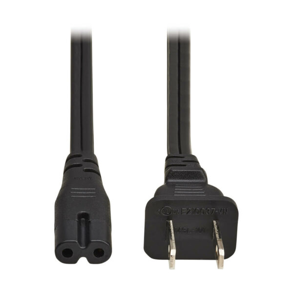 6f88c3b1e041f204bea3813fd217c4df Tripp Lite series 2-Slot Non-Polarized Replacement Power Cord, 1-15P to C7 - 10A, 120V, 18 AWG, 6 ft. (1.83 m), Black