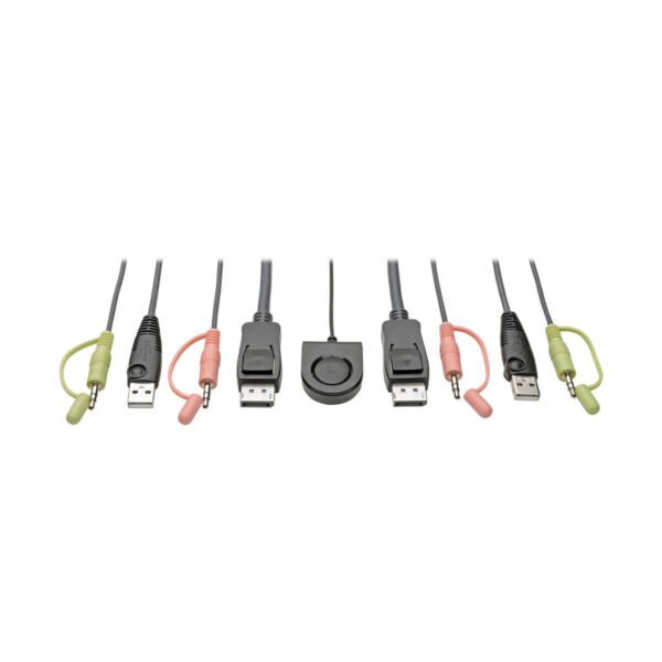 Tripp Lite series 2-Port DisplayPort 1.1/USB KVM Switch with Audio/Video, Built-In Cables, USB Peripheral Sharing