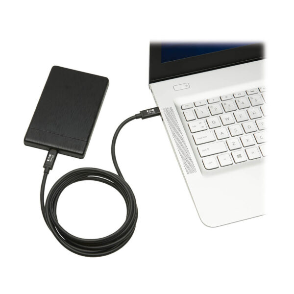 Tripp Lite series Thunderbolt 3 Passive Cable (M/M) - 20 Gbps, 5A 100W Power Delivery, 4K/60 Hz, 2M (6.56 ft.), Black