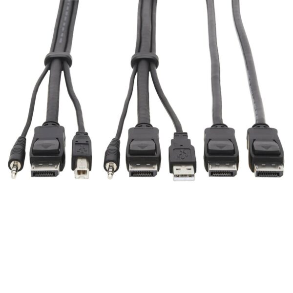 6fe70bd5aa3fcc24bdd2a580c047dc33 Tripp Lite series Dual DisplayPort KVM Cable Kit - DP, USB, 3.5 mm Audio (3xM/3xM) + DP (M/M), 4K, 4:4:4, 6 ft. (1.83 m), Black