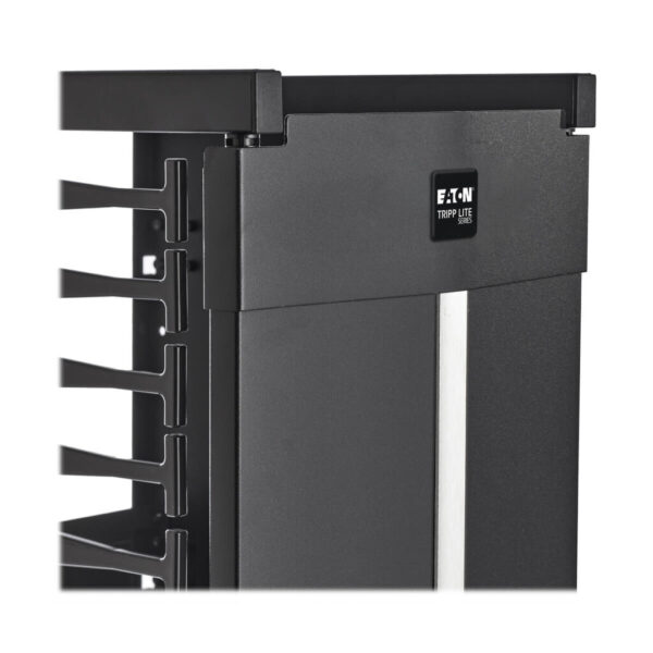 6ff65281f86be99c8eb61af22867d2d8-1 Tripp Lite series High-Capacity Vertical Cable Manager - Deep Double Finger Duct with Cover, Double Sided, 12 in. Wide, Black, 7 ft. (2.2 m)