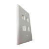 Tripp Lite series Safe-IT 4-Port Single-Gang Keystone Wall Plate, Antibacterial, Ivory Matte, TAA