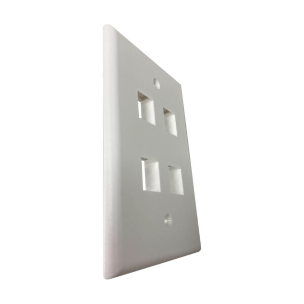 Tripp Lite series Safe-IT 4-Port Single-Gang Keystone Wall Plate, Antibacterial, Ivory Matte, TAA
