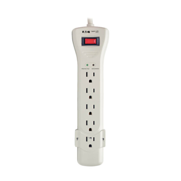 70cc9495a0178af9eb7eca118f2ef08c Tripp Lite series Protect It! 7-Outlet Surge Protector, 7 ft. Cord with Right-Angle Plug, 2160 Joules, Diagnostic LEDs, Light Gray Housing