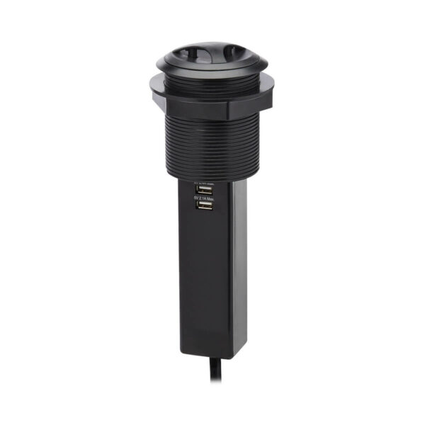 70fa6d81a0b8e69825753bf741f5664d Tripp Lite series Power It! 2-Outlet Pop-Up Power and Charging Dock - 2x USB-A, 6 ft. Cord, Antimicrobial Protection, Black
