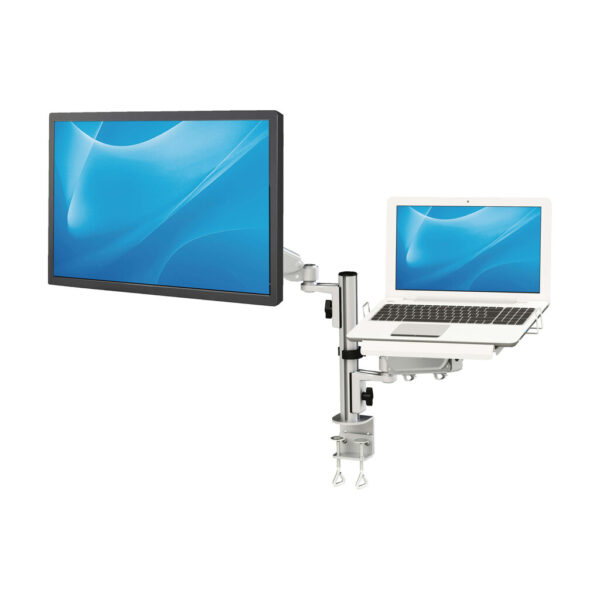 Tripp Lite series Full-Motion Desktop Clamp for Laptop and 17” to 32” Monitor, Aluminum, TAA
