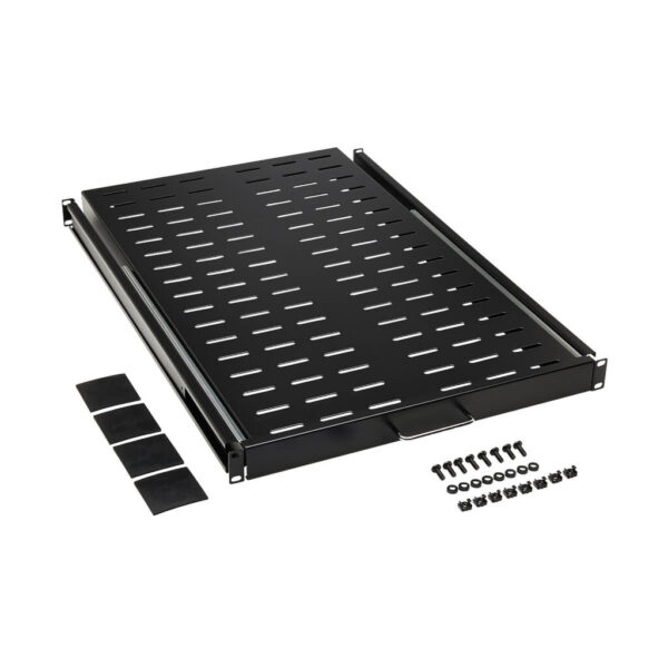 Tripp Lite series SmartRack Sliding Steel Rack Shelf - 1U, Vented, 28.3 in. Deep, Holds up to 50 lb. (23 kg)